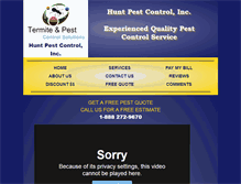 Tablet Screenshot of huntpestcontrol.com